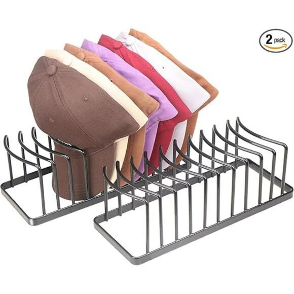 Baseball Cap Hat Rack Metal Organizer Holds 20 Hats Closet Storage Stand - Picture 7 of 7